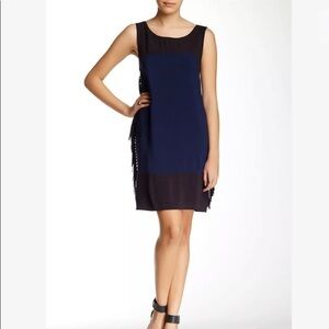 Ella Moss Side Fringe Zip Back Dress Western Boho